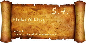 Sinka Attila névjegykártya